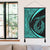 Hawaii Fish Hook Polynesian Hanging Poster - Circle Style Turquoise - AH - Polynesian Pride