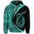 Hawaii Fish Hook Polynesian Zip Hoodie Circle Style Turquoise - Polynesian Pride