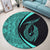 Hawaii Fish Hook Polynesian Round Carpet - Circle Style Turquoise - AH - Polynesian Pride