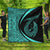 Hawaii Fish Hook Polynesian Premium Quilts - Circle Style Turquoise - AH Black - Polynesian Pride