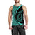 Hawaii Fish Hook Polynesian Tank Top - Circle Style Turquoise - AH Black - Polynesian Pride