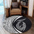 Hawaii Fish Hook Polynesian Round Carpet - Circle Style White - AH - Polynesian Pride