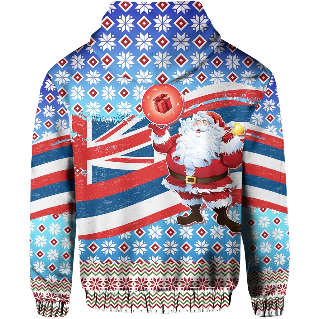 Hawaii Flag Santa Claus Pattern Christmas Hoodie Noel Style - Polynesian Pride