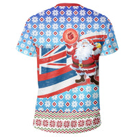 Hawaii Flag Santa Claus Pattern Christmas T Shirt Noel Style - Polynesian Pride