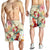 Hawaii Floral Turtle Men's Shorts - Beige - AH - Polynesian Pride