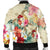 Hawaii Floral Turtle Bomber Jacket - Beige - AH - Polynesian Pride