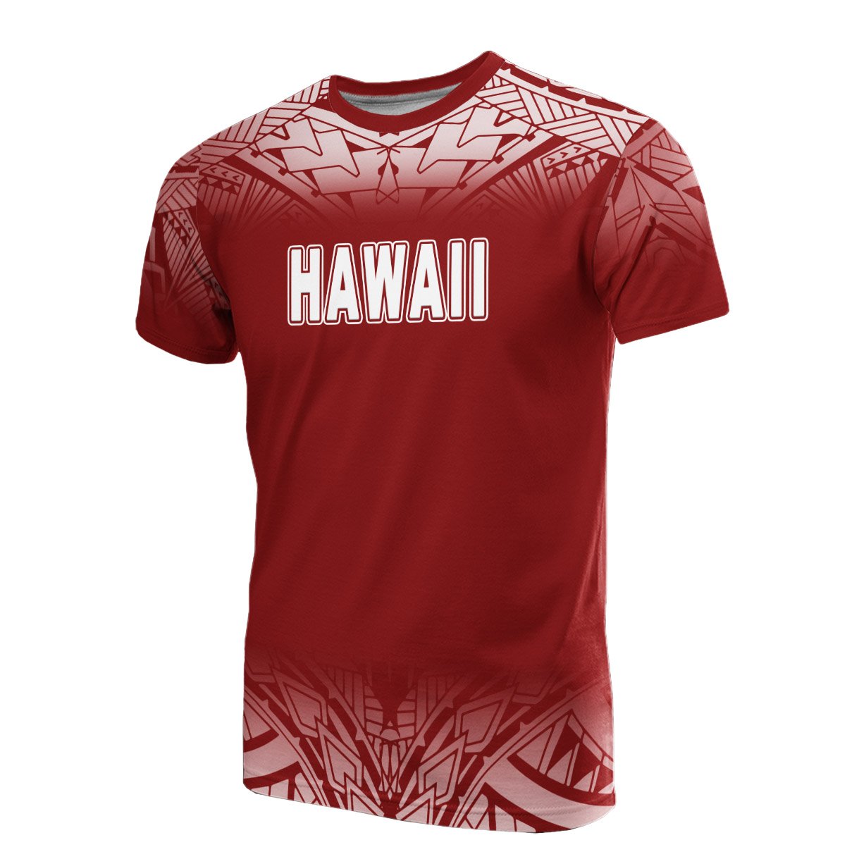 Hawaii All Over T Shirt Fog Red Unisex Red - Polynesian Pride