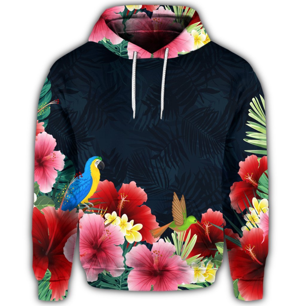 Hawaiian Forest Hibiscus Hoodie - Polynesian Pride