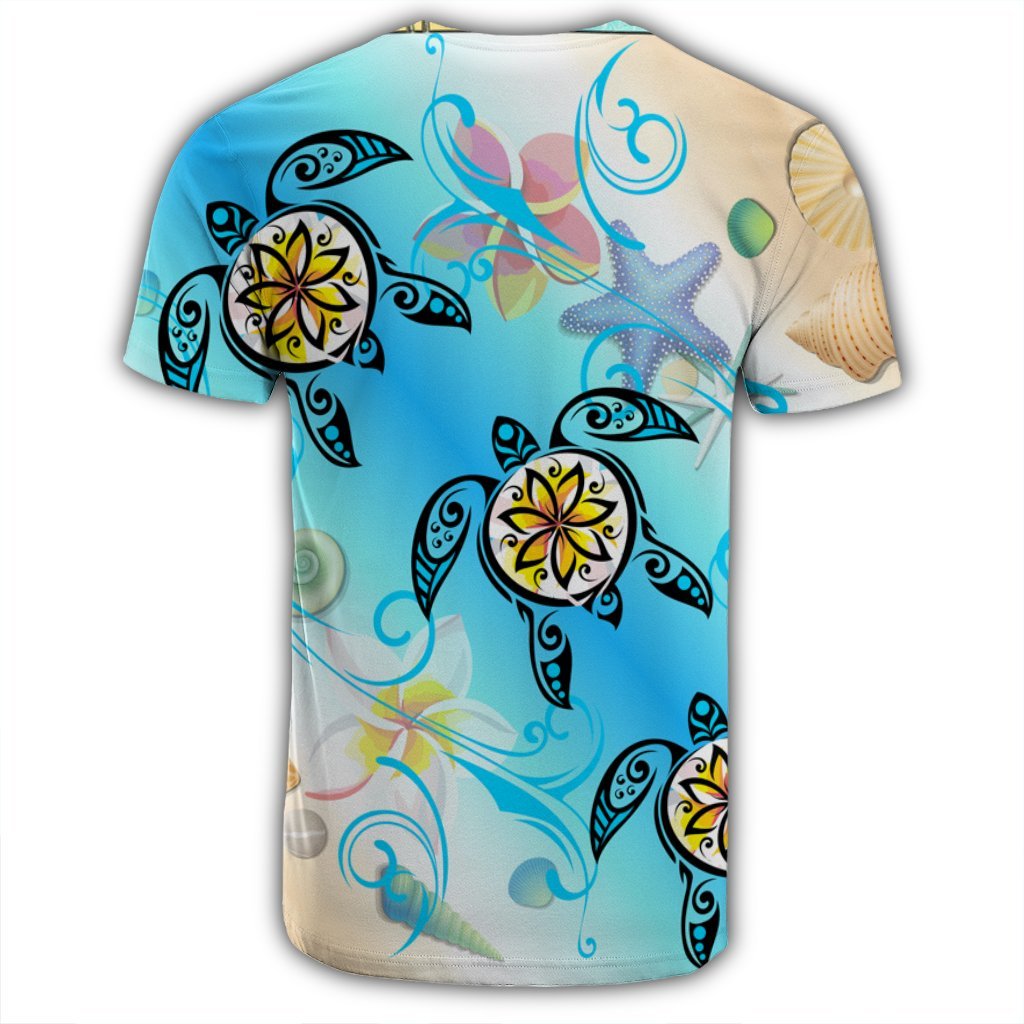 Hawaii Fresh Beach Turtle Plumeria T Shirt Brian Style - Polynesian Pride