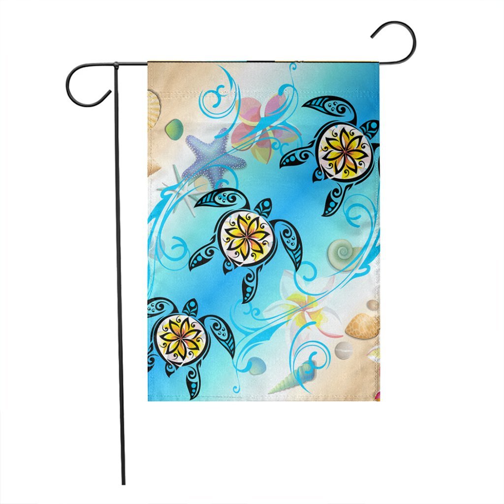 Hawaii Fresh Beach Turtle Plumeria Flag - AH - Brian Style - Polynesian Pride