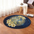 Hawaii Galaxay Yin Yang Turtle Shark Hibiscus Plumeria Round Carpet - AH - Polynesian Pride