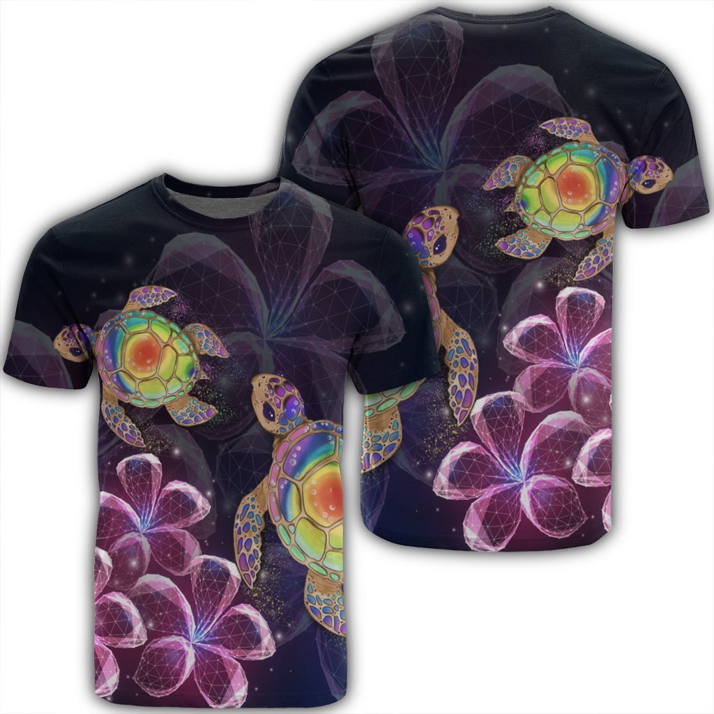 Hawaii Galaxy Turtle Hibiscus T Shirt Unisex Black - Polynesian Pride