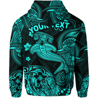 Custom Hawaii Hammer Shark Polynesian Zip Hoodie Unique Style Turquoise LT8 - Polynesian Pride