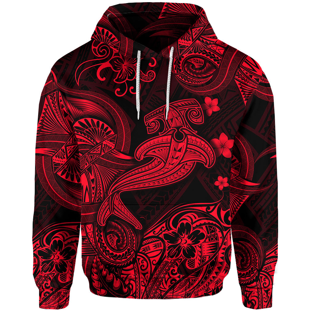 Custom Hawaii Hammer Shark Polynesian Hoodie Unique Style Red LT8 - Polynesian Pride