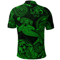 Hawaii Hammer Shark Polynesian Polo Shirt Unique Style Green LT8 - Polynesian Pride