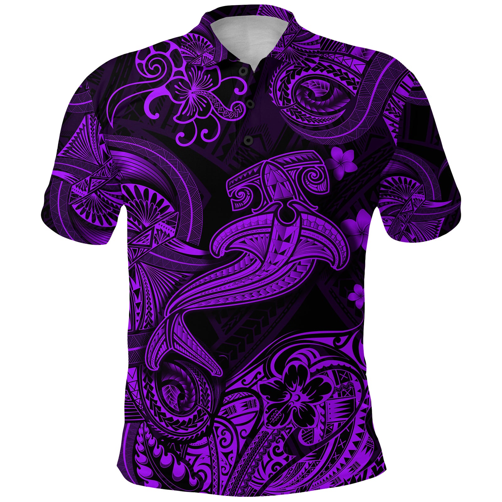 Hawaii Hammer Shark Polynesian Polo Shirt Unique Style Purple LT8 - Polynesian Pride