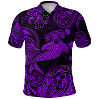 Hawaii Hammer Shark Polynesian Polo Shirt Unique Style Purple LT8 - Polynesian Pride