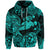 Custom Hawaii Hammer Shark Polynesian Zip Hoodie Unique Style Turquoise LT8 - Polynesian Pride