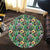 Hawaii Hibiscus And Plumeria Green Round Carpet - AH - Polynesian Pride