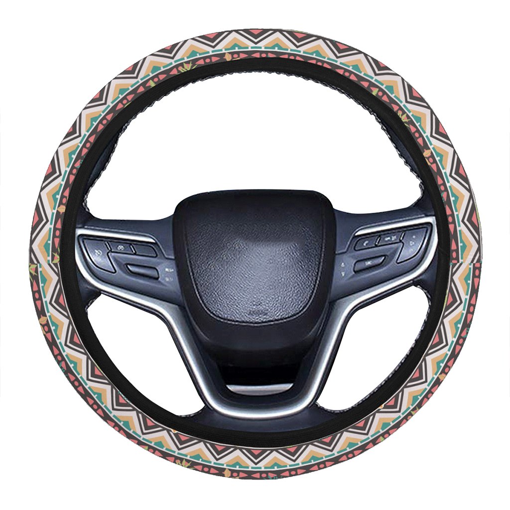 Hawaii Hibiscus Ethnic Mix Tropical Flower Hawaii Universal Steering Wheel Cover with Elastic Edge One Size Blue Steering Wheel Cover - Polynesian Pride