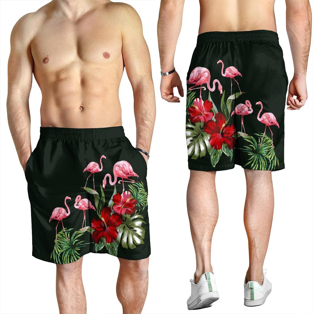 Hawaii Hibiscus Flamingo Men's Shorts - AH - Polynesian Pride