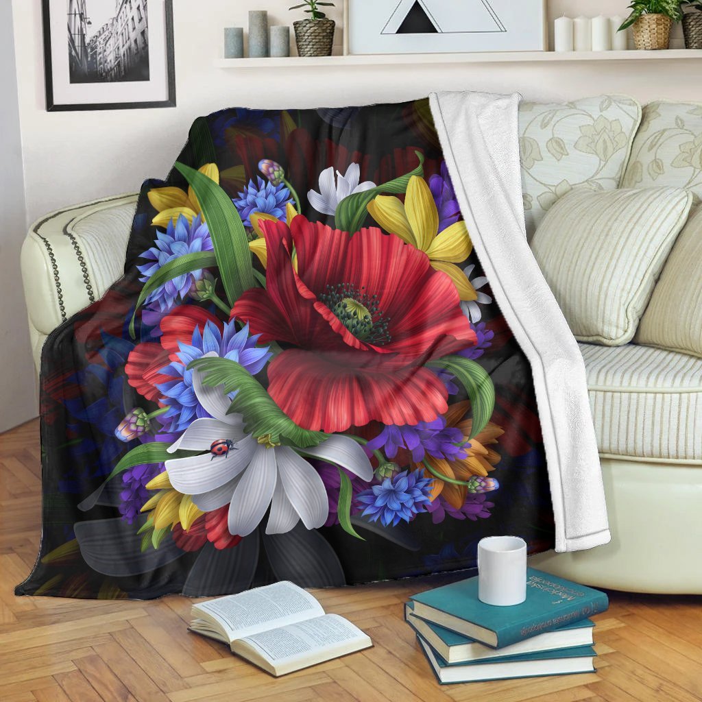 Hawaii Hibiscus Flower Beautiful Premium Blankets - AH White - Polynesian Pride