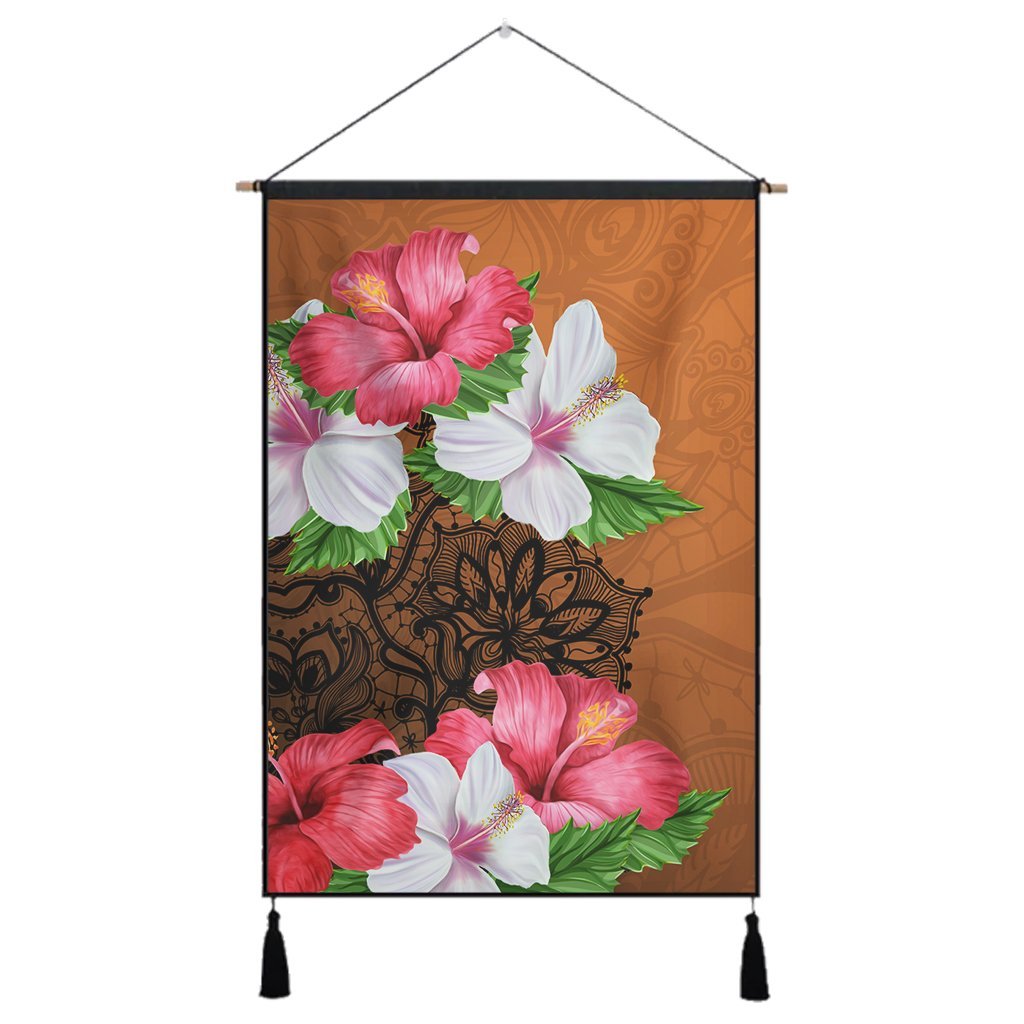 Hawaii Hibiscus Flower Polynesia Hanging Poster - AH Hanging Poster Cotton And Linen - Polynesian Pride