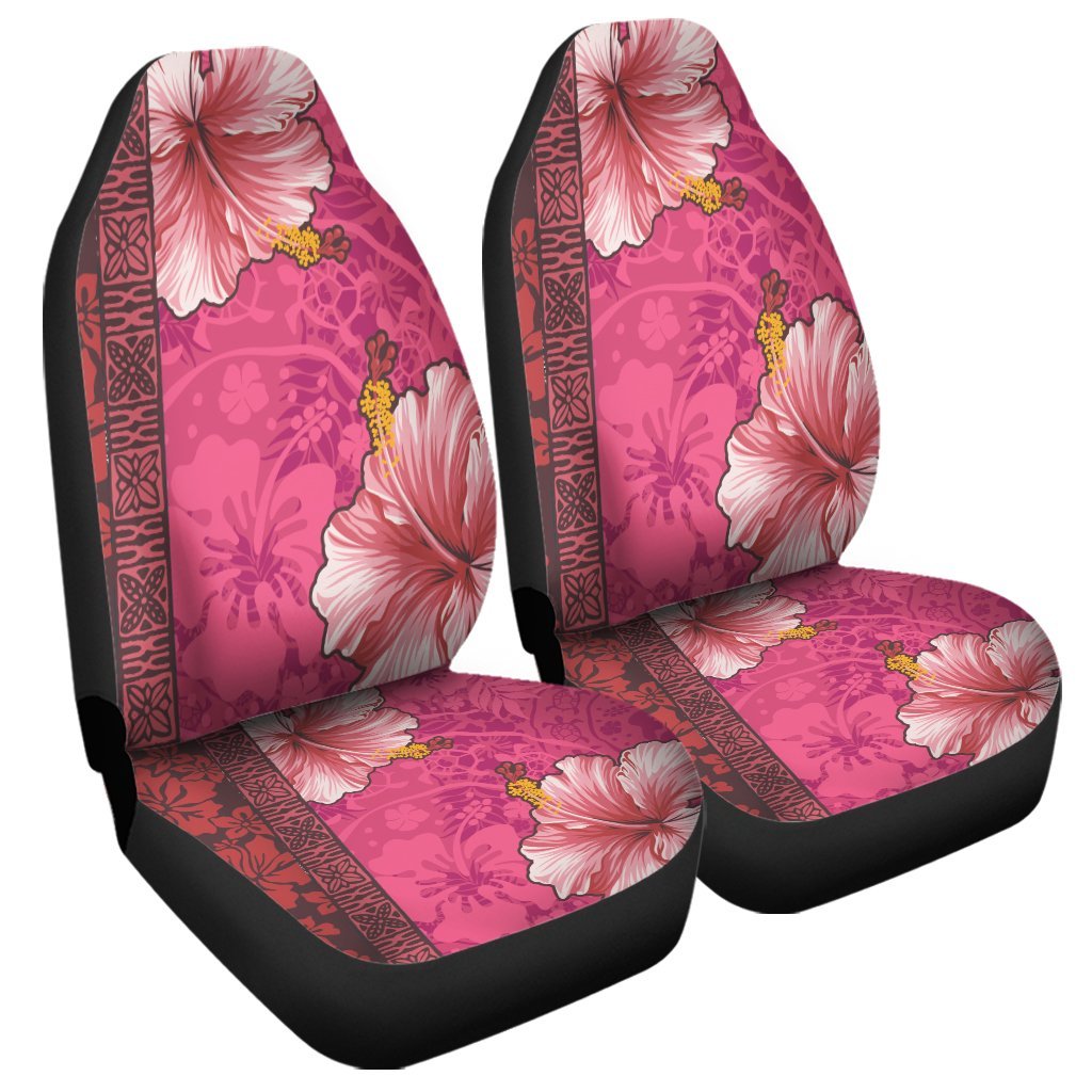 Hawaii Hibiscus Pattern Car Seat Covers - AH Universal Fit Black - Polynesian Pride