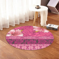 Hawaii Hibiscus Pattern Round Carpet - Ver 2 - AH - Polynesian Pride
