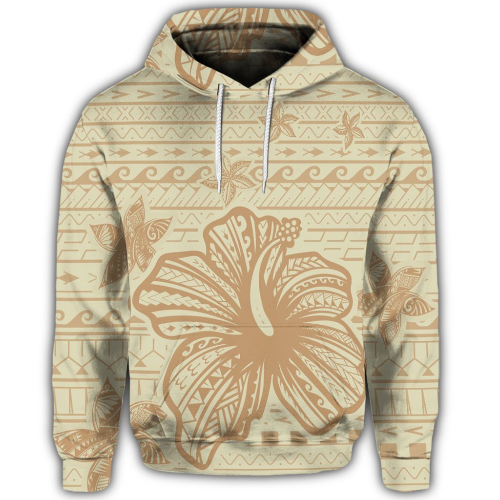 Hawaiian Hibiscus Plumeria Kanaka Polynesian Vintage Hoodie - Polynesian Pride