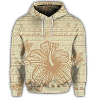 Hawaiian Hibiscus Plumeria Kanaka Polynesian Vintage Hoodie - Polynesian Pride