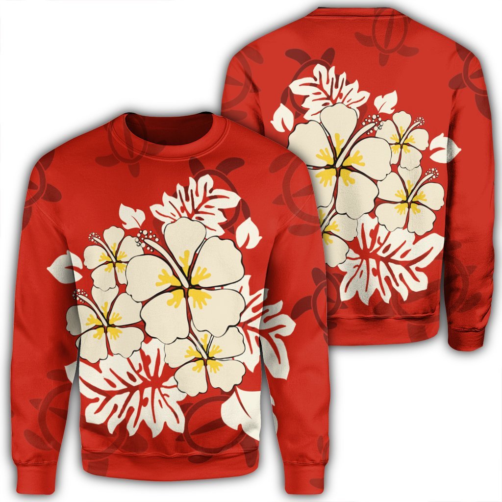 Hawaii Hibiscus Polynesian Sweatshirt - AH Unisex Black - Polynesian Pride