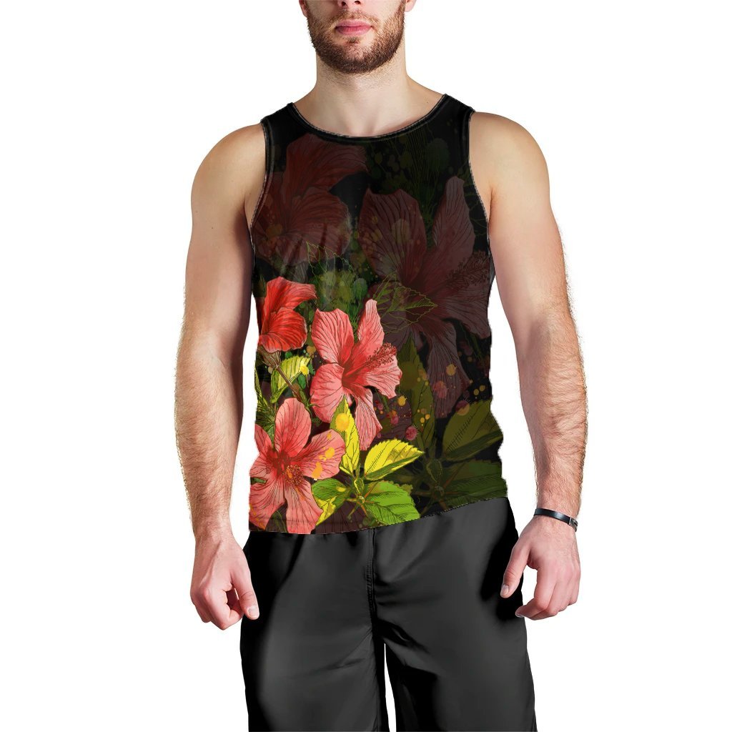 Hawaii Hibiscus Tree Tank Top - AH Black - Polynesian Pride