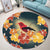 Hawaii Honeycreeper Hibiscus Round Carpet - AH - Polynesian Pride