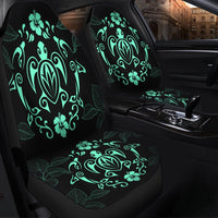 Hawaii Honu Turtle Dolphin With Plumeria Car Seat Covers - AH - Polynesian Pride