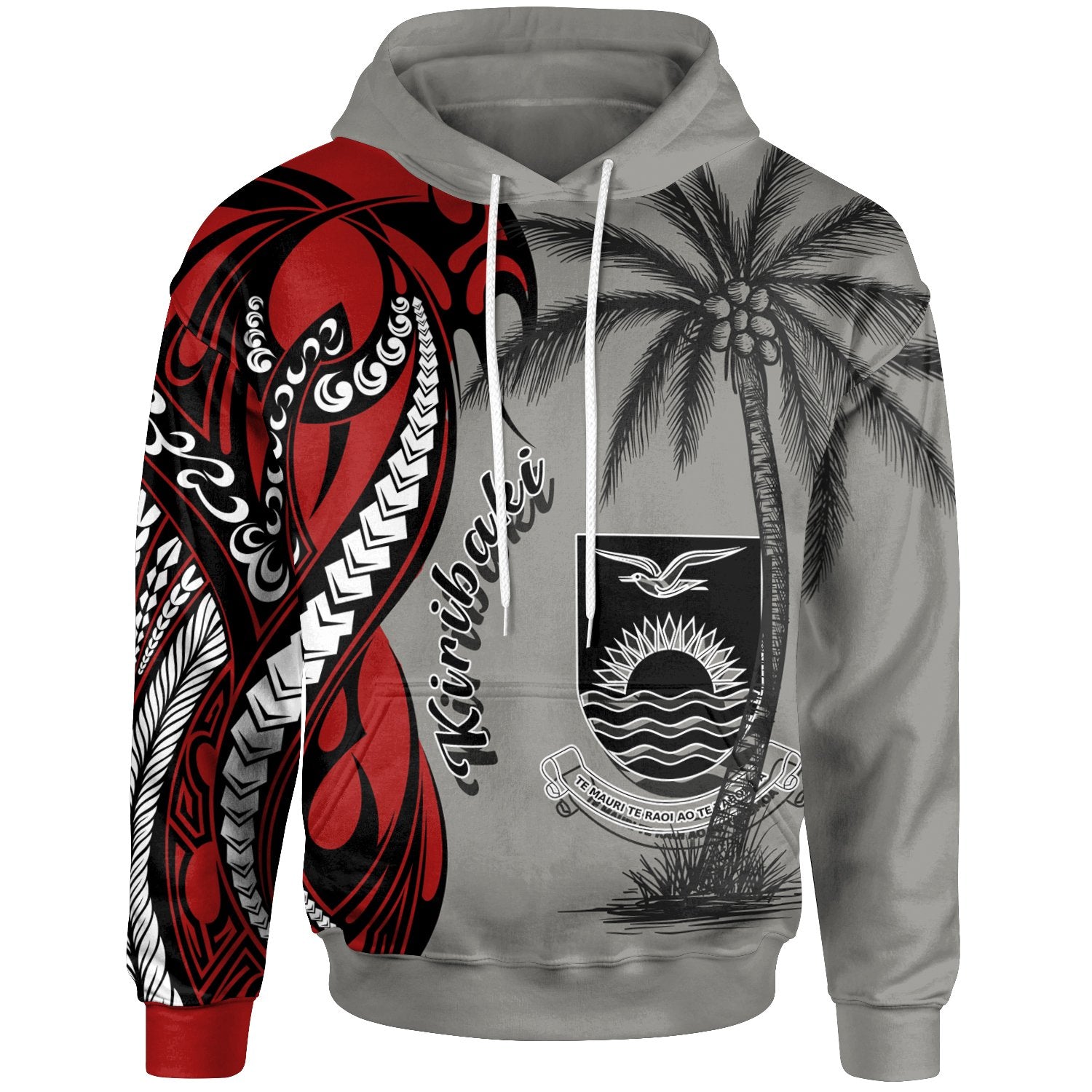 Kiribati Hoodie Classical Coconut Tree Unisex Gray - Polynesian Pride