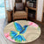 Hawaii Humming Bird Hibiscus Polynesian Round Carpet - AH - Polynesian Pride