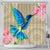 Hawaii Humming Bird Hibiscus Polynesian Shower Curtain - AH 177 x 172 (cm) Black - Polynesian Pride