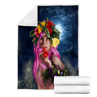 Hawaii Kanaka Colorful Hula Girl Premium Blankets - Dinh Style - Polynesian Pride