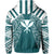 Hawaii Kanaka Football Jersey Polynesian Hoodie Cyan & White Victor Style - Polynesian Pride