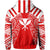 Hawaii Kanaka Football Jersey Polynesian Hoodie Zip Red & White Victor Style - Polynesian Pride