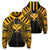 Hawaii Kanaka Football Jersey Polynesian Hoodie Zip Black & Yellow Victor Style Unisex Black - Polynesian Pride