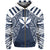 Hawaii Kanaka Football Jersey Polynesian Hoodie Zip Blue and White Victor Style - Polynesian Pride