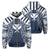 Hawaii Kanaka Football Jersey Polynesian Hoodie Zip Blue and White Victor Style Unisex Blue - Polynesian Pride