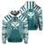 Hawaii Kanaka Football Jersey Polynesian Hoodie Zip Cyan & White Victor Style Unisex Cyan - Polynesian Pride