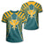 Hawaii Kanaka Football Jersey Polynesian T Shirt Cyan & Yellow Victor Style Unisex Cyan - Polynesian Pride