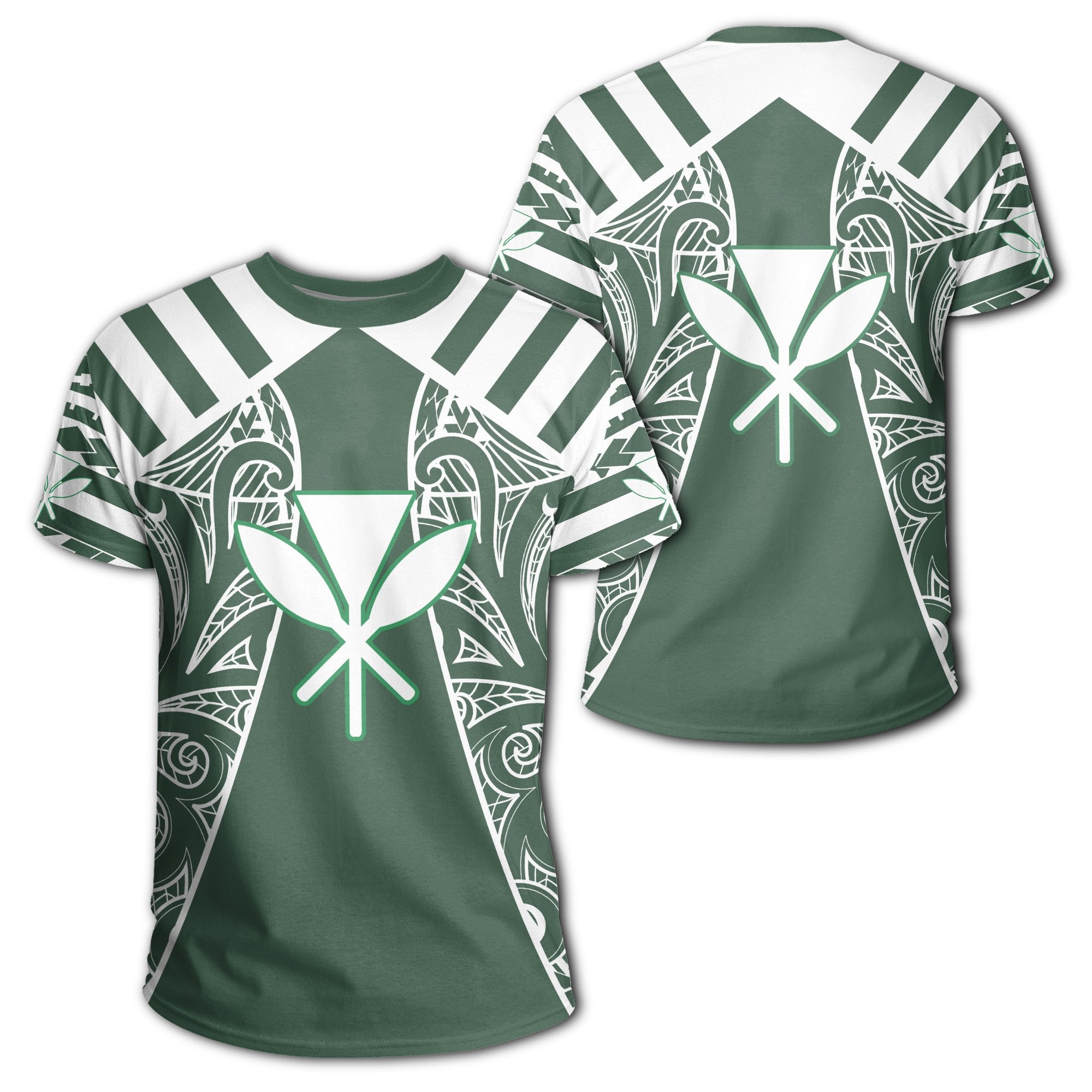 Hawaii Kanaka Football Jersey Polynesian T Shirt Green Victor Style Unisex Green - Polynesian Pride