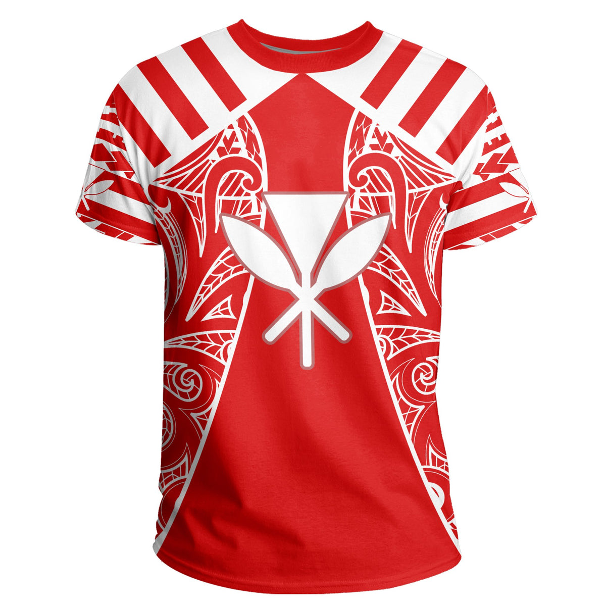 Hawaii Kanaka Football Jersey Polynesian T Shirt Red & White Victor Style - Polynesian Pride