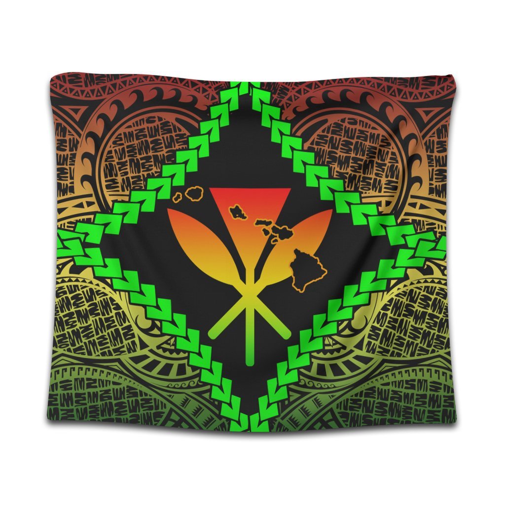 Hawaii Kanaka Kakau Polynesian Tapestry - AH Wall Tapestry Black - Polynesian Pride