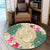 Hawaii Kanaka Maoli Palm Trees Turtle And Sharks Round Carpet - AH - Polynesian Pride